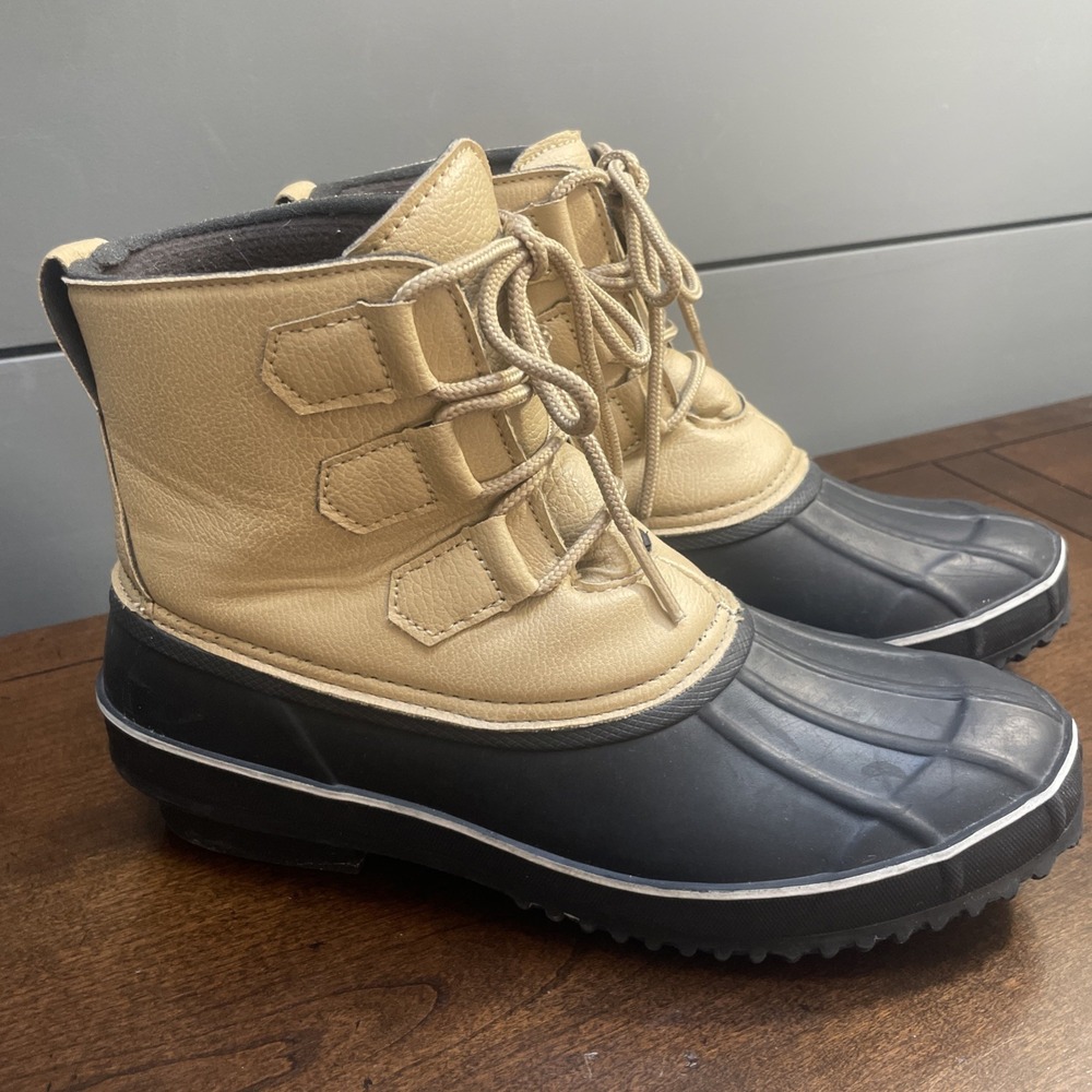 Itasca Tan Leather Lace Up Insulated Winter Mud Snow Boots Womens 8 EUC